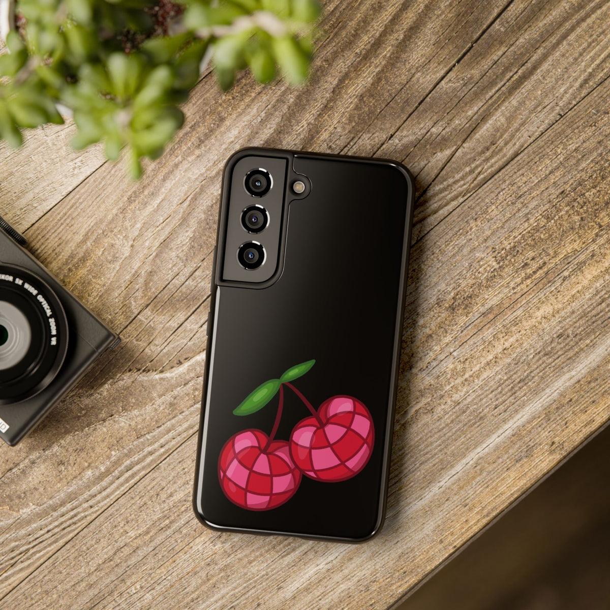 Cherries Tough Phone Case — Mosaic Cherries Design