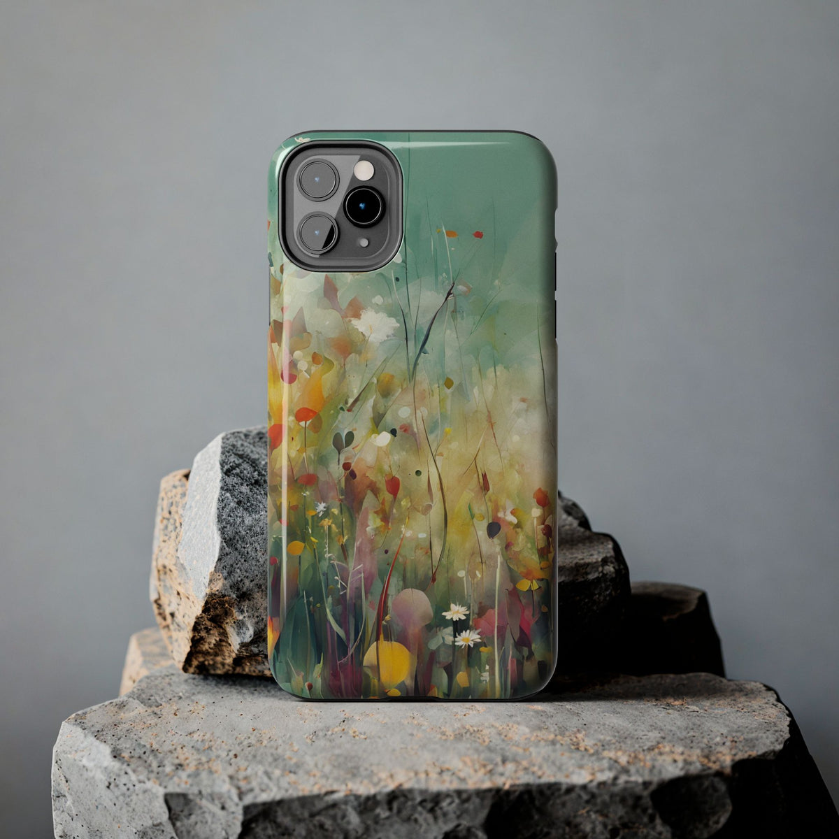 Floral Meadow Tough Phone Case — Painterly Wildflower Protection