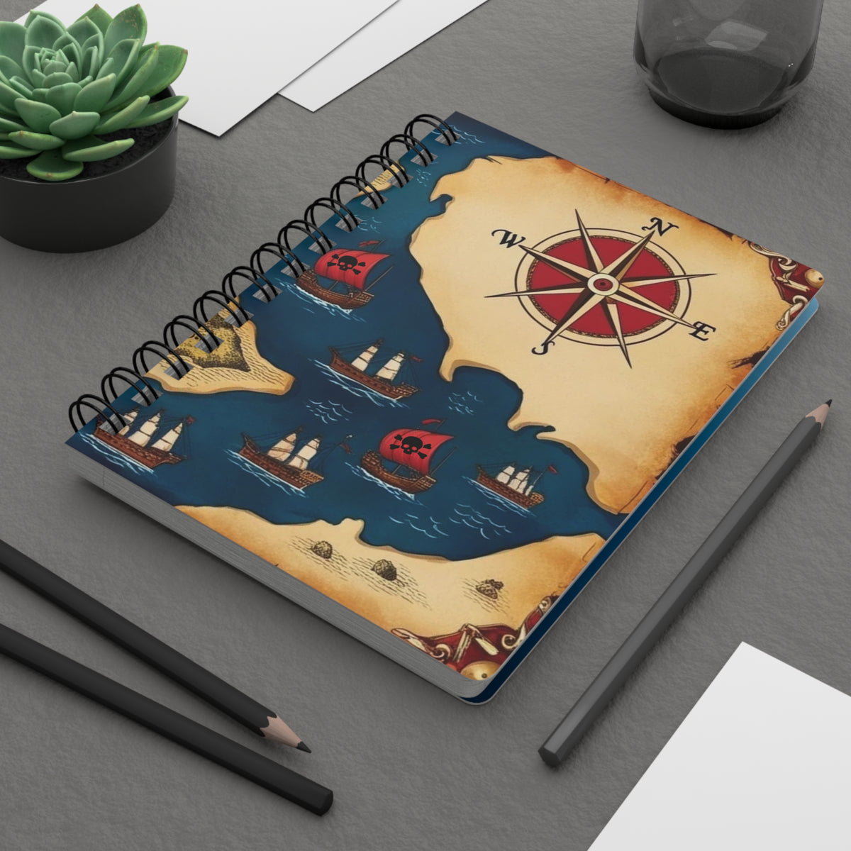 Pirate Treasure Map Spiral Bound Journal