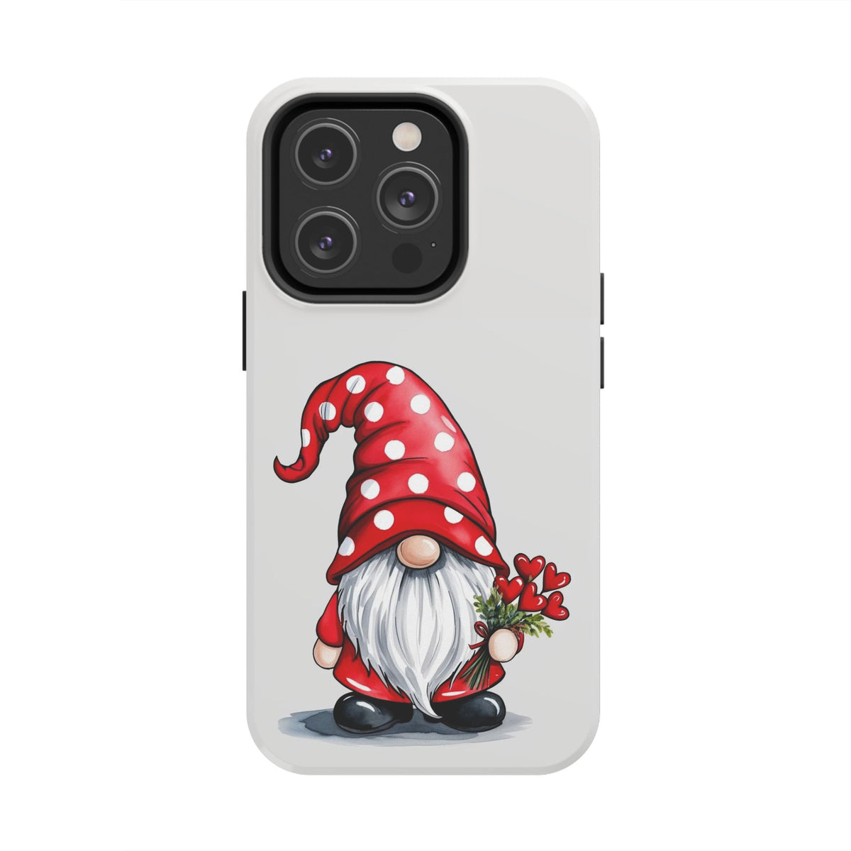 Valentine Gnome Phone Case — Cute Polka Dot Red Gnome Protective Case
