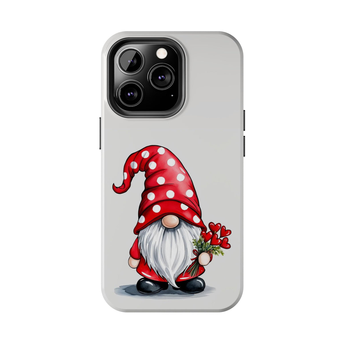 Valentine Gnome Phone Case — Cute Polka Dot Red Gnome Protective Case