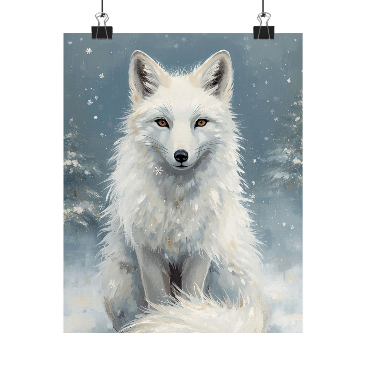 Arctic White Fox Matte Poster