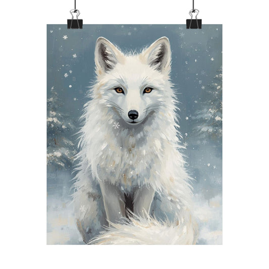 Arctic White Fox Matte Poster