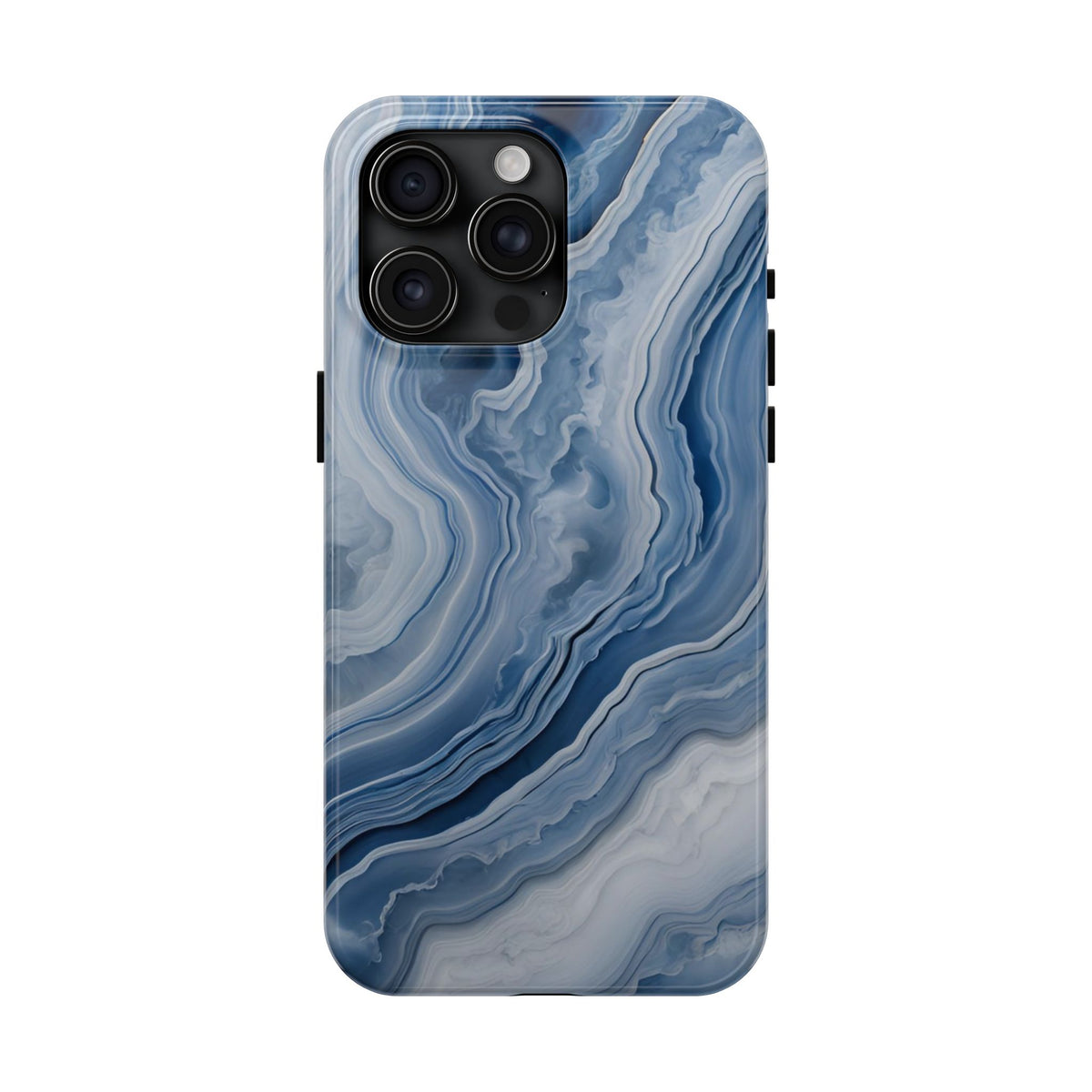 Blue Lace Agate Tough Phone Case — Marble Stone Protective Phone Cover