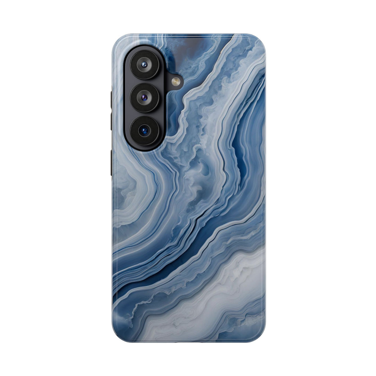 Blue Lace Agate Tough Phone Case — Marble Stone Protective Phone Cover