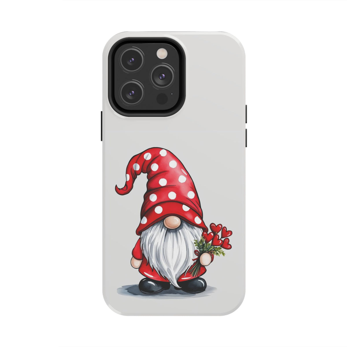 Valentine Gnome Phone Case — Cute Polka Dot Red Gnome Protective Case