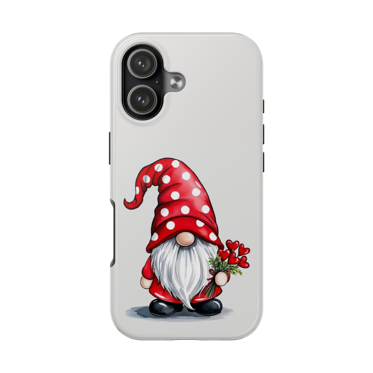 Valentine Gnome Phone Case — Cute Polka Dot Red Gnome Protective Case