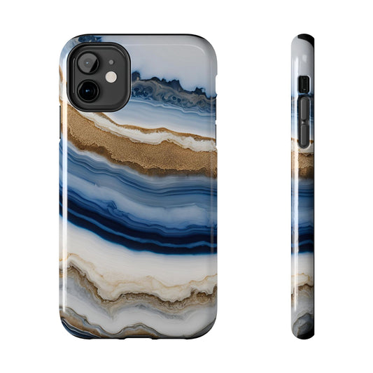 Blue Agate Tough Phone Case — Protective Marble-Inspired Phone Cover