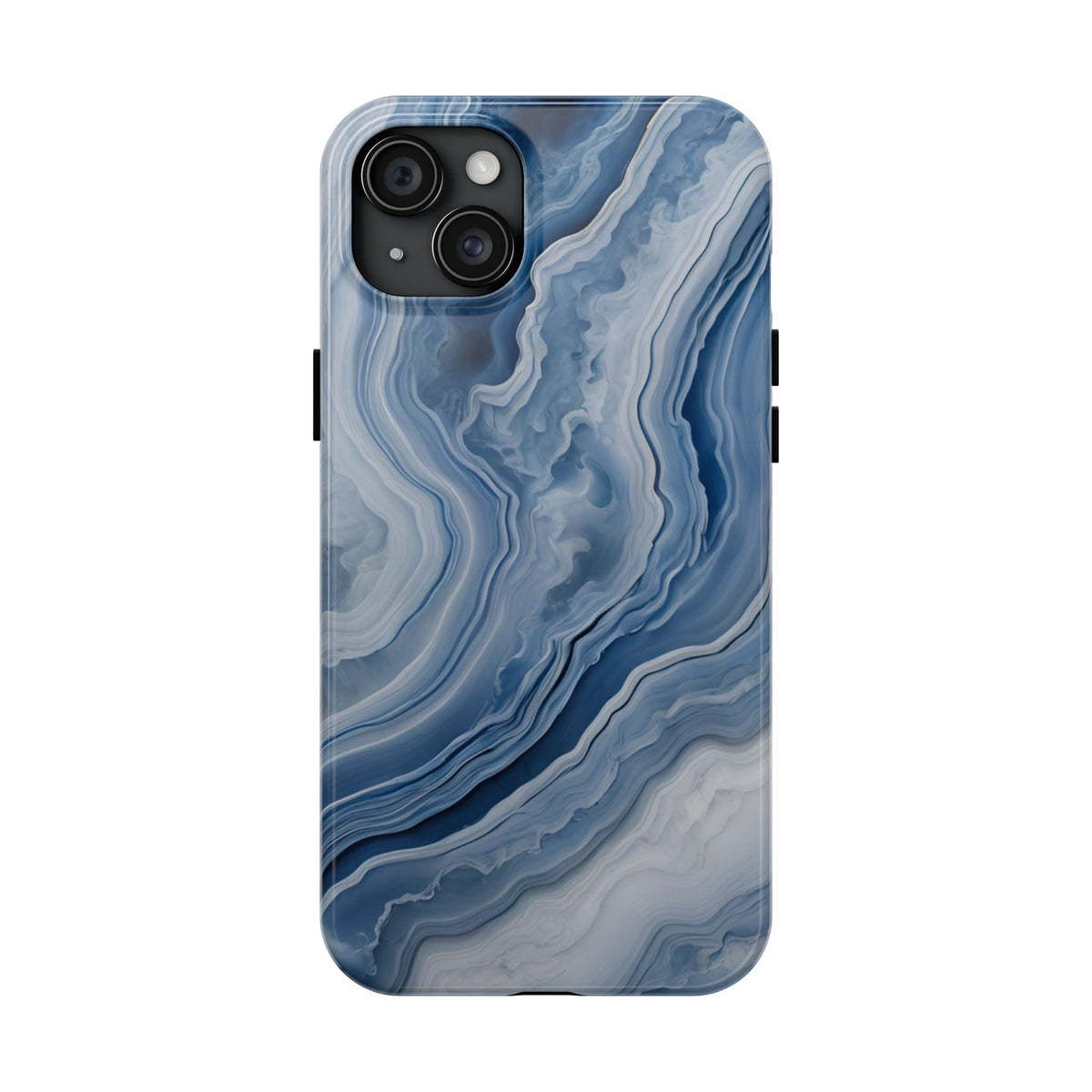 Blue Lace Agate Tough Phone Case — Marble Stone Protective Phone Cover