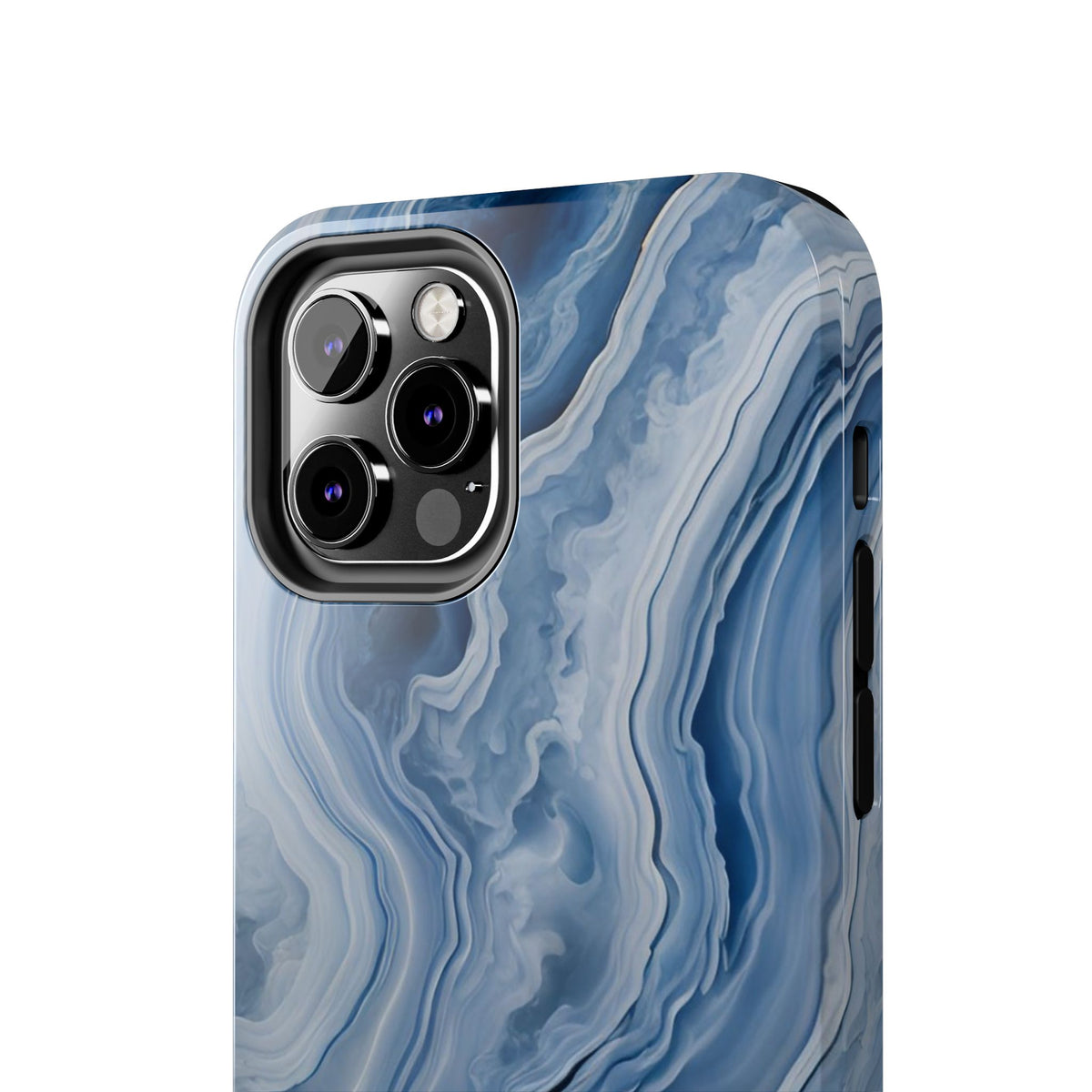 Blue Lace Agate Tough Phone Case — Marble Stone Protective Phone Cover