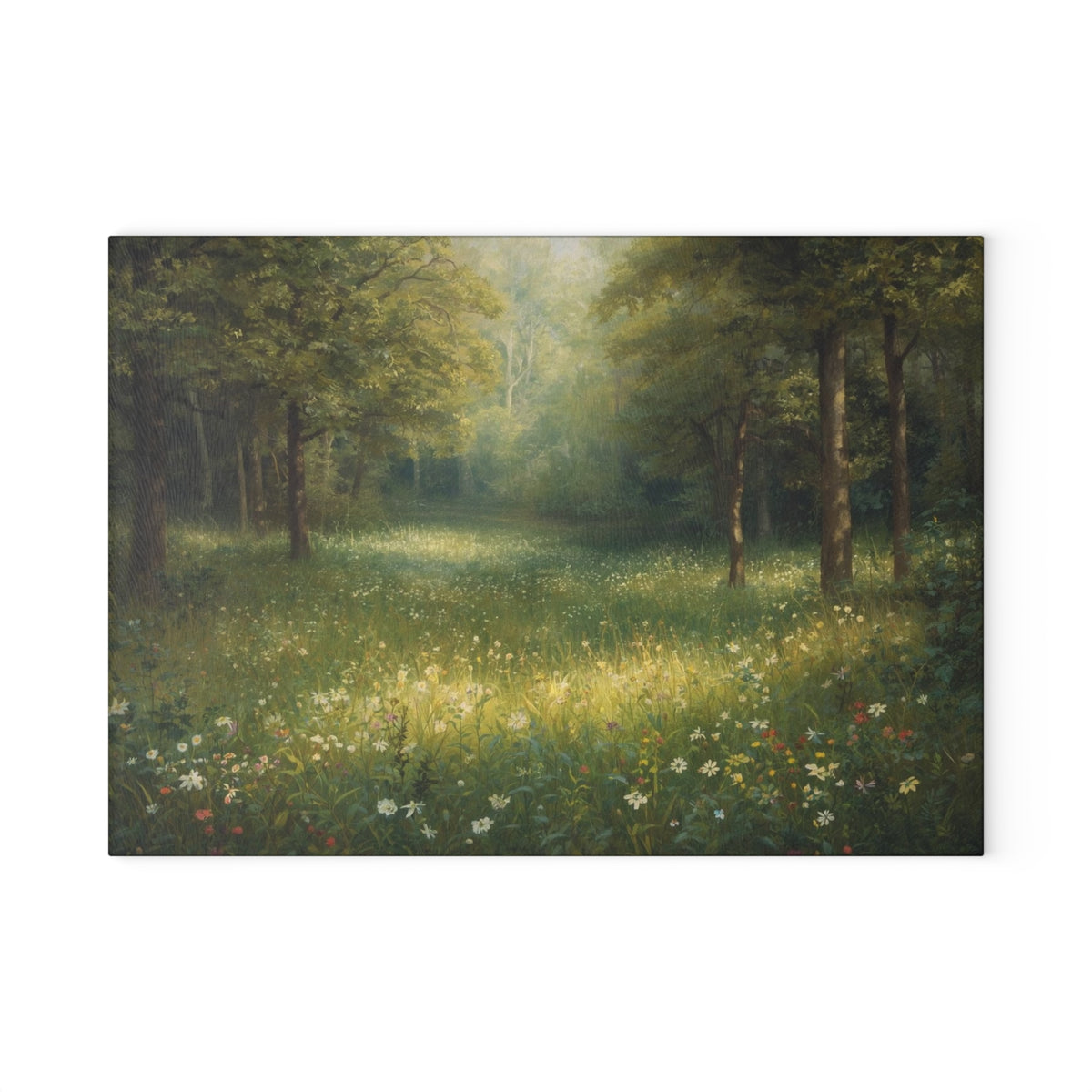 Glass Cutting Board - Tranquil Forest Meadow Art