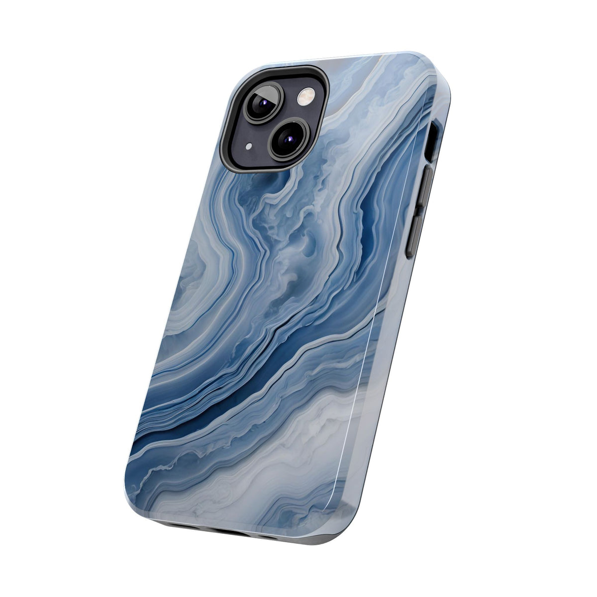 Blue Lace Agate Tough Phone Case — Marble Stone Protective Phone Cover