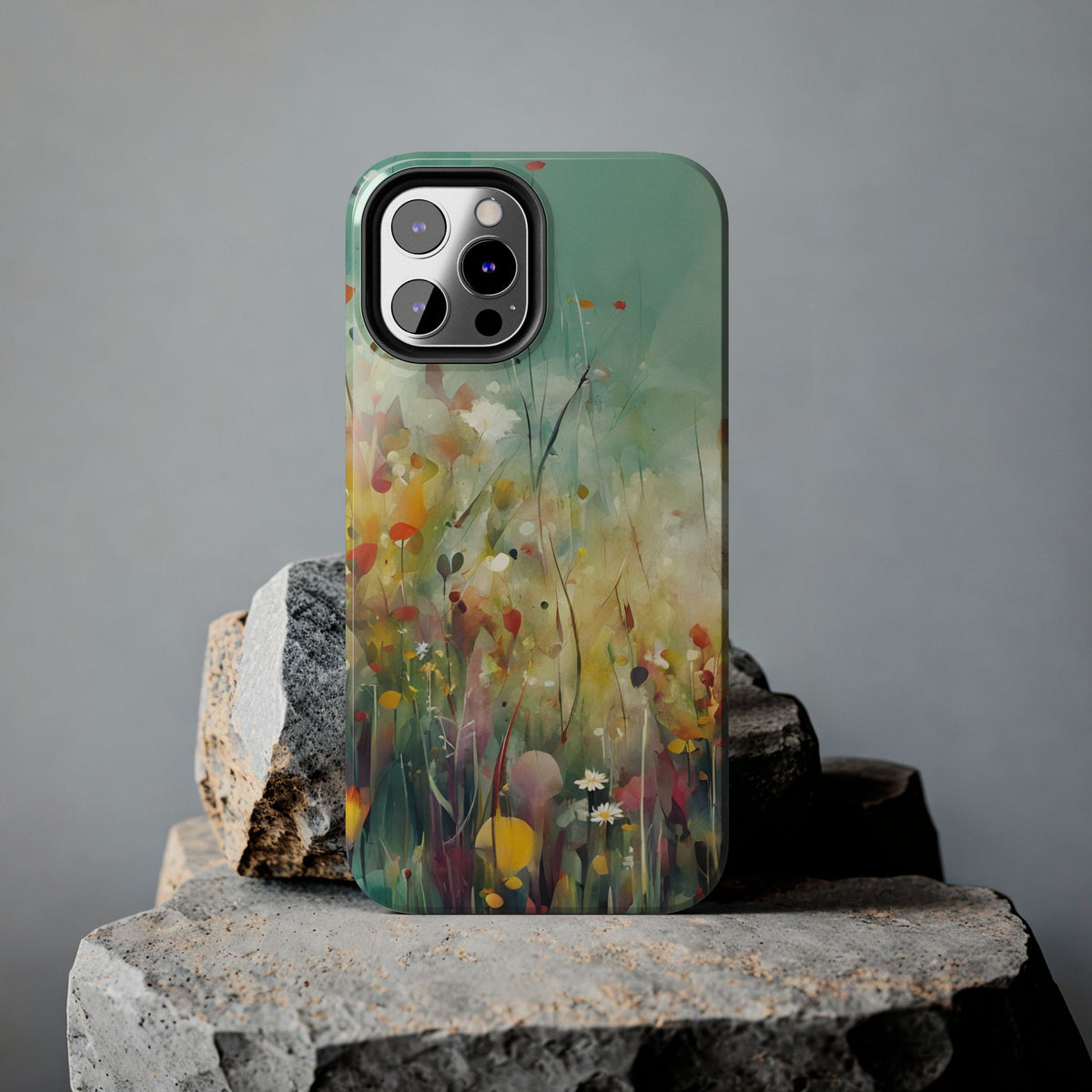 Floral Meadow Tough Phone Case — Painterly Wildflower Protection